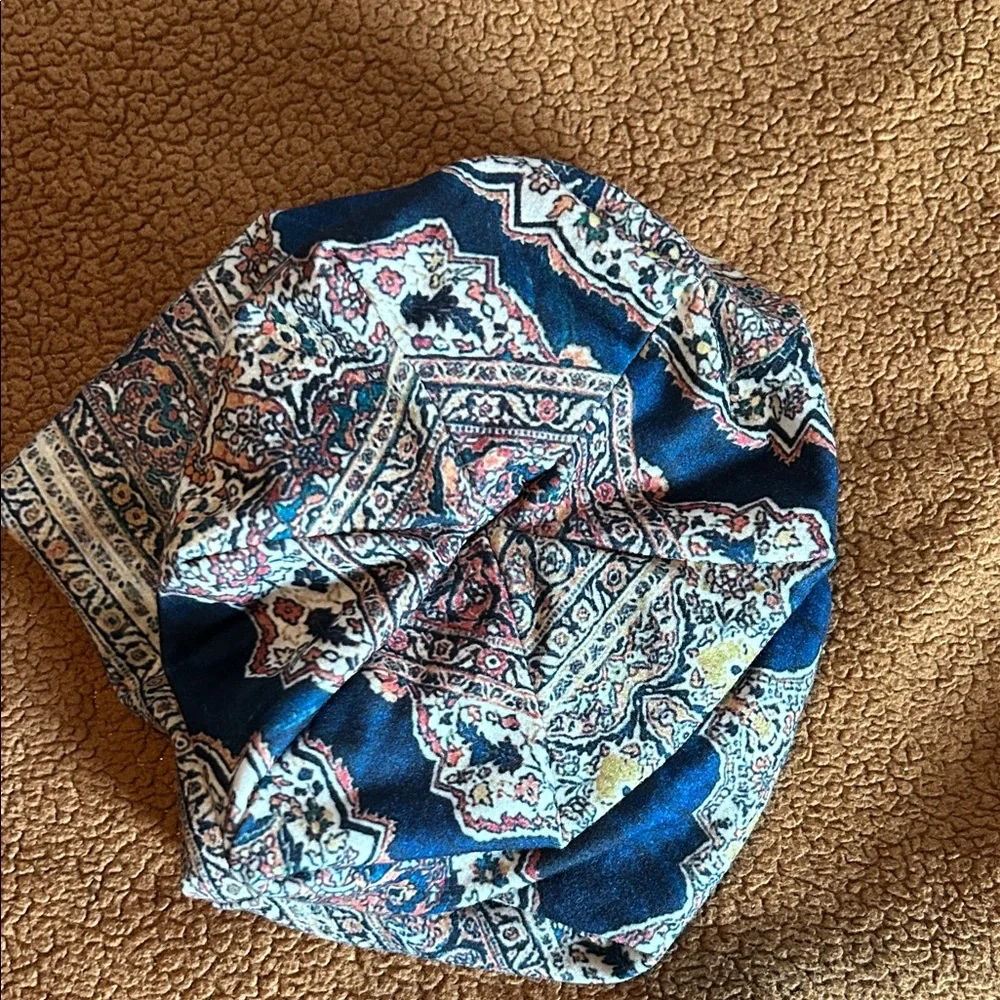 Bohemian Blue Patterned Beanie - Picture 6 of 8